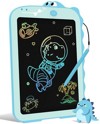 Tableta de dibujo LCD, juguetes de dinosaurio: artículos esenciales para las vacaciones para niños, paquetes de actividades de viaje, tableta de escritura, juguetes para niños pequeños de 2, 3, 4, 5
