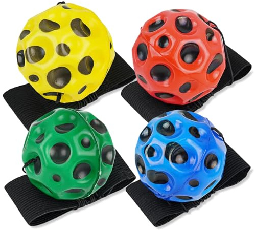 Meleager Space Ball und astronomische Sprungbälle (4 Stück, Rot/Gelb/Blau/Grün) für Kinder und Erwachsene