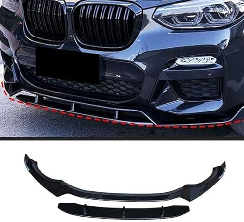 byjgs Stoßfängerlippe Spoilerlippe für BMW G01 X3 G02 X4 2018 2019 2020, Sport-Performance Frontspoiler AntiKollision Car Front Lower Bumper Lip Spoiler