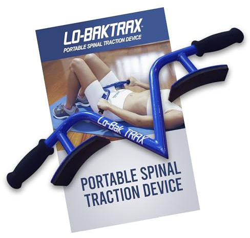 EZ-Bak Lo-Bak TRAX Lumbar Spine Stretcher - Upper & Lower Back Stretcher Pain Relief – Portable Spine Decompressor & Back Cracking Device for Herniated Discs, Sciatica, Scoliosis - Blue