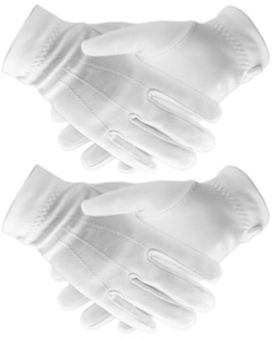 Bluckincle 2 Paar Weiße Baumwollhandschuhe - Herren & Damen, Einheitsgröße, Weiß, 100% Baumwolle, Schnappverschluss, Ideal für formelle Anlässe & Alltag, Waschbar & wiederverwendbar