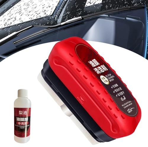 Visiglass - Protezione Per Vetri,Powerful Windshield Cleaner & Oil Film Remover,Powerful Windshield Cleaner,Car Glass Cleaning Mouse,Auto Interior Exterior Glass Wiper Cleaning,Remove Oil & Water Stai