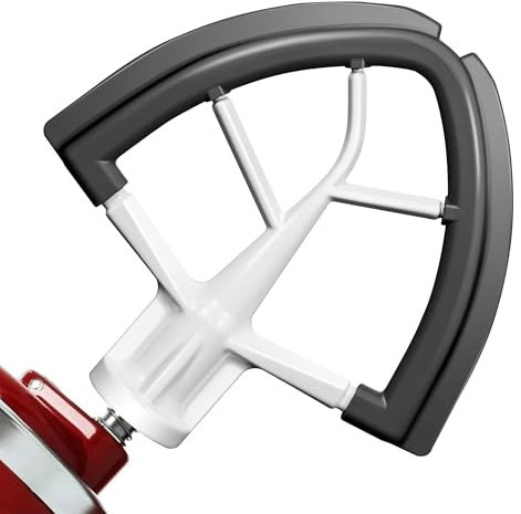 Flex Edge Beater for KitchenAid 4.5/5 Qt Tilt-Head Stand Mixer – Silicone Paddle, Dishwasher Safe, Flexible Silicone Edges Bowl Scraper For Kitchen Aid Accessories and Attachments (Grey)