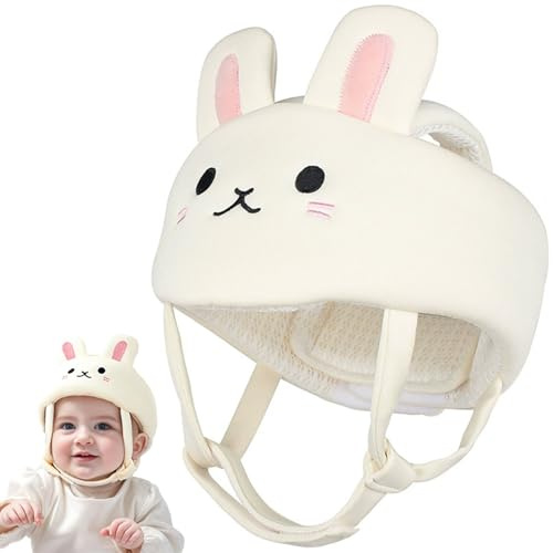 Babyhelm zum Kriechling, weicher Hasen-Anti-Kollision-Babysicherheitshelm, atembare Baumwollbabys Kopfschutz für Krabbeln und Gehen Säuglinge und Kleinkinder