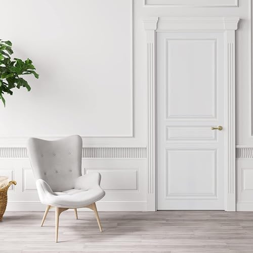 Türtapete Selbstklebend 100x200 cm Weiß Türaufkleber 3D Holz Türposter Türfolie Poster Tapete PVC Wasserfest für Schlafzimmer Wohnzimmer Tür A-5503