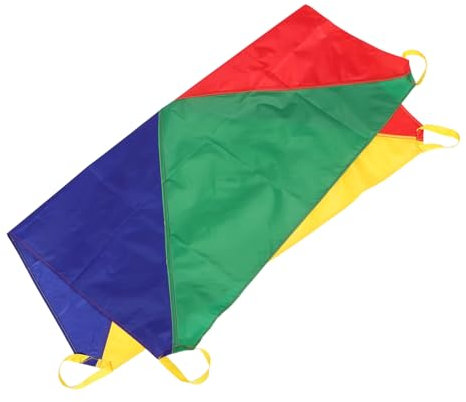 KOMBIUDA Bunter Spielschirm Für Junge Mädchen Outdoor Gruppenspiel Regenbogen Fallschirm Für Kindergartenaktivitäten Kooperation Und Zusammenarbeit Fördern Für Sportfeste Und