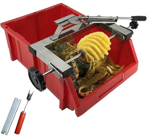 YAVTNUIO Sbucciatore di Ananas a Cavalletto Regolabile, Sbucciatore Manuale di Ananas con Cestello, Completo E Veloce, Attrezzatura per La Lavorazione Dell'ananas, per Supermercato a Casa