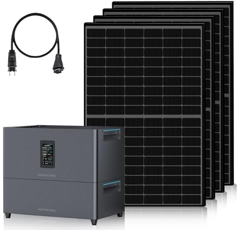 ECO-WORTHY Balkonkraftwerk mit Speicher 5120Wh Jupiter C+ 1720W Solarpanels | 5120Wh Marstek Stromspeicher 4×430W Solarpanel 4 MPPTs,Plug&Play Installation Solaranlage Komplettset für Dach Balkon Garten