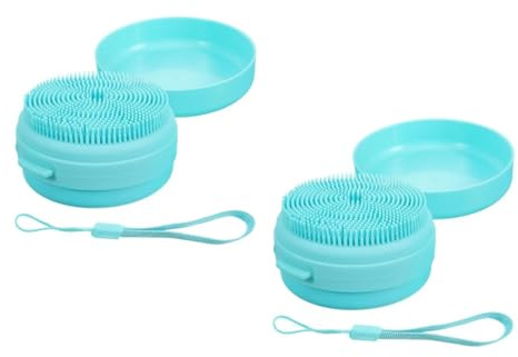 TOVINANNA 2 Stück Badebürste Mit Seifenbox Duschbürste Mit Aufhängeseil Sanfter Körperpeeling-Wäscher Für Erwachsene Und Babys Tragbarer Badewäscher