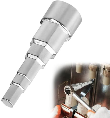 JNEYVIC Heizkörper Stufenschlüssel Universal Heizkörperventil Steckschlüssel 5-Stufig Stufenschlüssel mit 1/2 Zoll Innenvierkant Hahnverlängerung Schlüssel Heizungsschlüssel für Knarre Sanitär