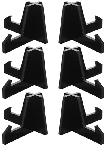 FUNOMOCYA 6 Piezas Soporte Acrílico para Tarjetas de Visita Negro de Expositor Vertical para Escritorio Dispensador Práctico para Tarjetas Profesionales Oficina