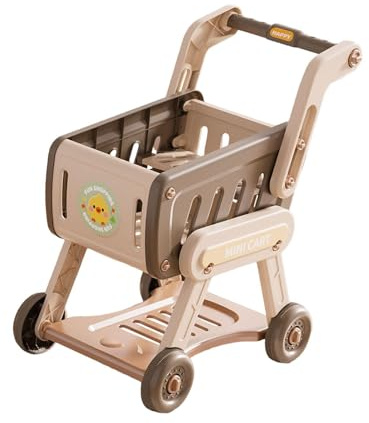 Colcolo Chariot de Courses pour Enfants, Petite Poussette, Jouet éducatif, Cadeau pour Jouer à la Cuisine, Accessoires de Jeu d'imitation, Gris