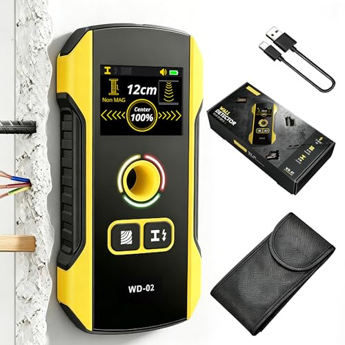 WD-02 Rilevatore Tubi e Cavi Elettrici Scanner per pareti,Schermo a colori TFT HD, Metallo/Cavi CA/Legno 3 in 1 Cerca Tubi Acqua e Cavi Nei Muri,3 livelli di regolazione della sensibilità,Chip HPC