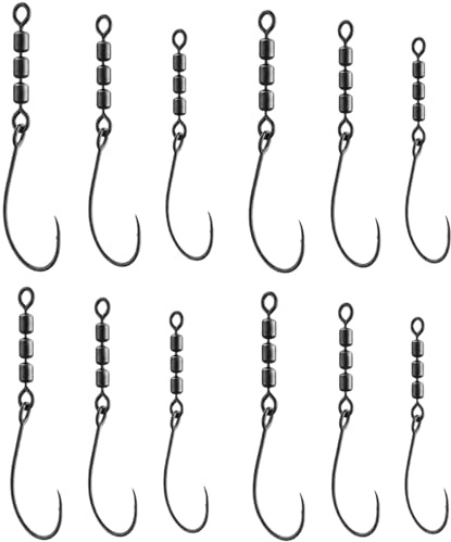 12 Stück Forellen Haken Mit Dreifachwirbel Und Widerhaken | Angelhaken Set in 3 Größen (4#, 6#, 8#) für Süßwasserangeln und Meeresangeln