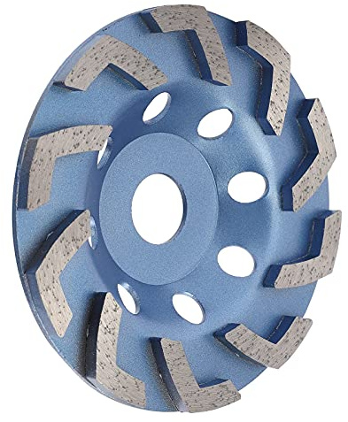 YWBL-WH Diamant-Schleifscheibe, Blauer Diamant-Schleifbecher, 125 Mm, 10 L-Zähne, 22,5 Mm Bohrung, für Winkelschleifer, Metallkörper Zum Schleifen von Beton, Stein, Zementböden