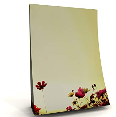 Notizblock A5 | Sommer, Blumen, Abendsonne Motivpapier Block | Sunny Flowers | 50 Blatt, 90g/qm | Schreibnotizblock | Notizblock | Schreibblock A5 | Paperandpicture
