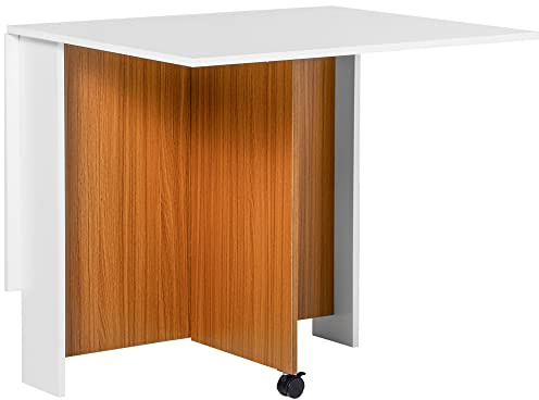 HOMCOM Tavolo da Pranzo Allungabile Design Moderno con Ruote 120×80×73cm