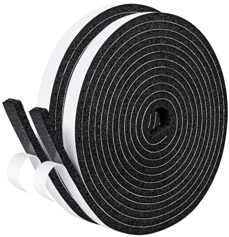 fowong Dichtungsband Selbstklebend,Neu Moosgummi 12mm(B) x6mm(D),8m | Große Elastizität, schalldämmend und luftdicht, Zur Isolierung und Abdichtung von Fenstern und Türen，Zuschneidbar