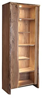 MASSIVMOEBEL24.DE | Vitrine Akazie 81x45x204 Natur lackiert Pure Acacia #107