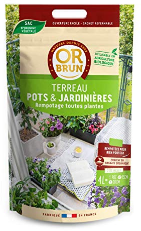 OR BRUN Terreau pots et jardinieres 4l