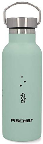 FISCHER Trinkflasche Edelstahl 500 ml | Kinder | Schraubverschluss | lebensmittelecht, Grün