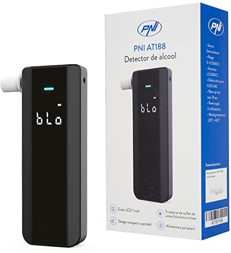PNI Alkoholdetektor AT188 mit LCD-Bildschirm, akustischem und Lichtalarm