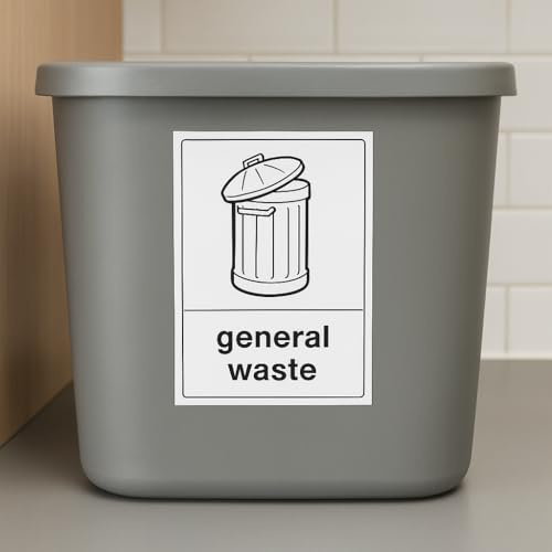 General waste recycling sign - Self adhesive sticker (300mm x 200mm)