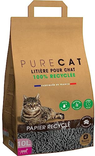 animallparadise - Litière granulés compressés en Papier 100% recyclé, 10 litres, pour Chat