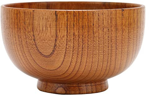 Bol à Soupe Japonais, Bols de Riz à Soupe en Bois Bol en Bois de Jujube Massif de Style Japonais Bol en Bois Fait à la Main pour Riz, Soupe, Trempette, Café, Thé, Décoration