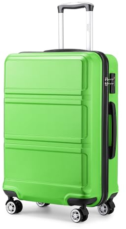 KONO Handgepäck Koffer Trolleys Leicht Hartschalenkoffer Reisekoffer mit 4 Rollen und TSA Schloss, 52x38x21cm, 36Liter, Zwillingsrollen Rollkoffer, ABS Hartschale (Apfelgrün, M)
