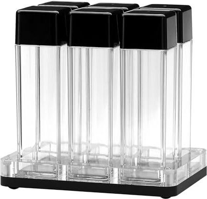 Normcore 6 Tubes Coffee Bean Cellars with Stand & Hopper - Single Dose Coffee Bean Vaults - Espresso Bean Storage Set - One-Way Exhaust Valve - Capacity 25-28g