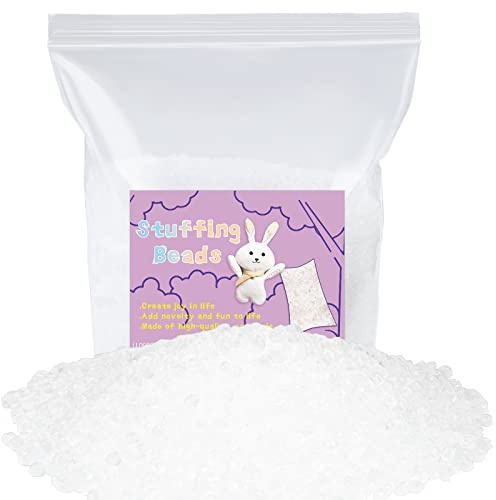 FTEVEN 1.54 LB Weighted Stuffing Beads, Poly Pellets Weighted Beads | Premium Plastic Weight Stuffed Beads, Polyethylene Filler Bead, Transparent Stuffing Bead for Filling Bean Bags, DIY Crafts