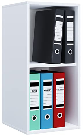 VCM Holzregal stehend | platzsparender Aktenschrank | Maße ca. H. 74 x B. 35 x T. 37 cm | Elegantes Regal | Büroregal – Lona I 2f