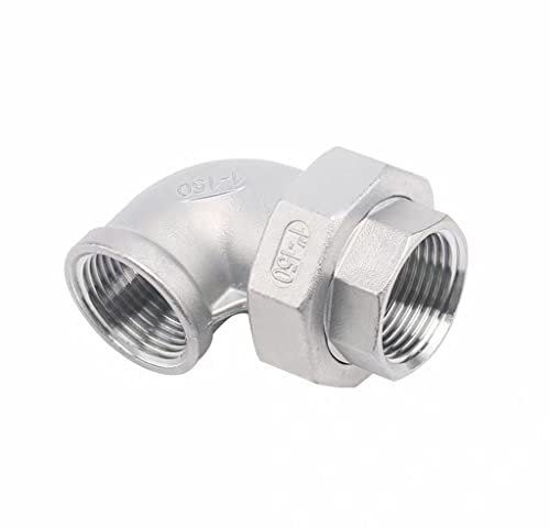 OURECO Ellenbogen Schlauchverbinder, 1/4 3/8 1/2 3/4 1 Männlich/Weiblich 90 Grad Ellenbogen Bsp Thread 304 Live Joint Coupling Union Connector Pipe Fitting Für Rohr/Female To Female/3/4