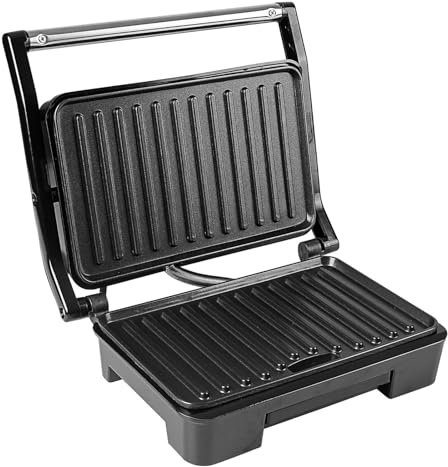Vencier 850W Double Sandwich Press: Panini Maker, Health Grill with Large Non-Stick Plates, Drip Tray, and Deep Fill Capability for Toasted Sandwiches – Low Fat Grilling and Healthy Cooking