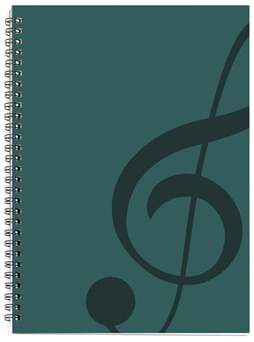 MAXCURY Tomt ark musikkomposition manuskript personal papperskonst musik anteckningsbok svart 100 sidor 26 x 19 cm (vattenblå/havsblå)