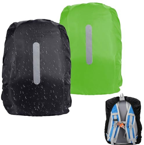 Forhome 2 Housses de Pluie imperméables, Housse de Sac à Dos,Housse de Pluie réfléchissante, Housse de Sac à Dos imperméablepour Éxtérieur,Antivol,Camping,Voyage,Cyclisme