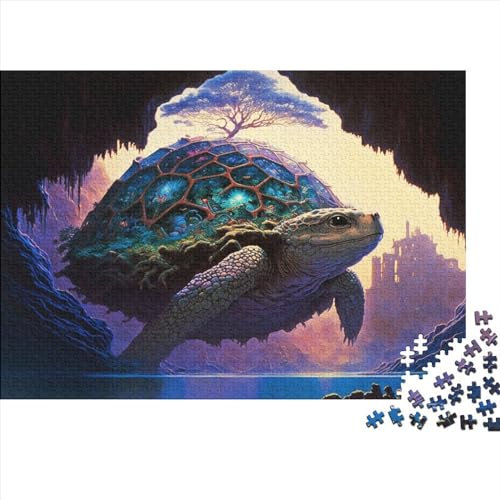 1000teiliges Puzzle mythische Schildkröte Holzpuzzle Familienaktivität 1000 Teile (75 x 50 cm)