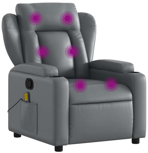vidaXL Massagesessel Grau Kunstleder