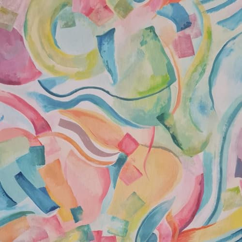 Stoff Meterware Baumwollstoff Allegro Kunst pastell abstrakt Wandbild aus Frankreich Dekostoff Gardinenstoff Kleiderstoff