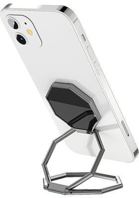 Fuletooye Phone Ring Holder Grip Finger Kickstand, 360° Rotation Metal phone Back Grip Foldable Cell Phone Stand Adjustable Phone Holder Compatible with All Smartphones (Black)