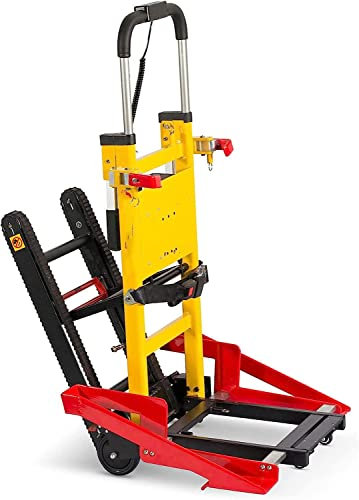 CRBUDY Elektrischer, zusammenklappbarer Treppensteigerwagen, Tragkraft 160 kg, elektrischer Treppensteiger-Sackkarren, robuster, zusammenklappbarer Treppensteigerwagen aus Aluminiumlegier
