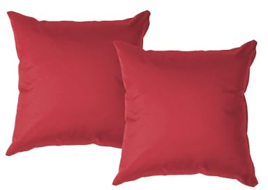 chilly pilley® Dekokissen für Garten & Zuhause – Weiche Zierkissen in vielen Farben & Größen, Einzeln oder im Set erhältlich, Strapazierfähig & Pflegeleicht 2er Set 50x50 rot