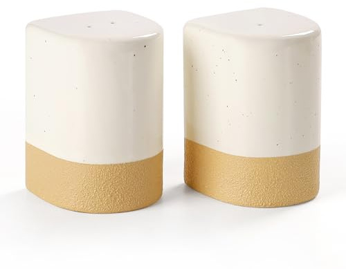 Salt and Pepper Shakers, Ceramic Salt Shaker set of 2, Cute Farmhouse Kitchen Decor Salt and Pepper Shaker, Salt Pepper Container Set for Wedding Registry Ideas Gift, ANTIS'S HOME