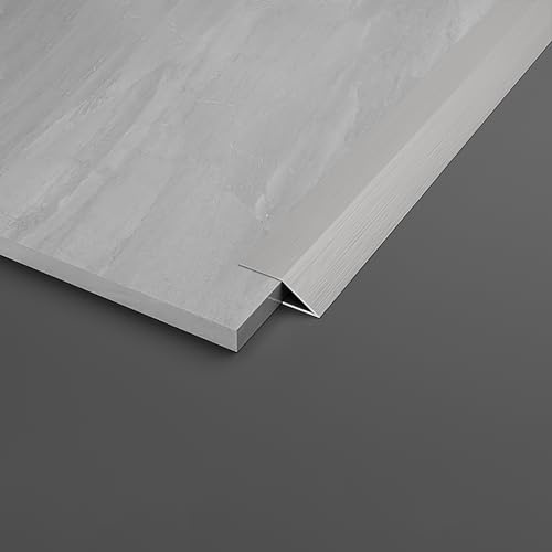 Raouoae Boden Übergangsleiste Übergang Leiste 100cm*2 Holz-zu-Fliesen Übergangsprofil Höhenausgleich 1cm/1.2cm/1.5cm/1.8cm Aluminium Bodenleiste Abdeckleiste(Silber,Breite: 12.5 mm)