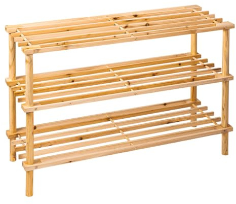 Nakloe - Zapatero madera - Zapatero - Organizador Zapatos - Estanteria zapatos - Mueble zapatero - Para recibidor, Pasillo, Dormitorio - Zapatero 3 escalones - Ancho 63 cm