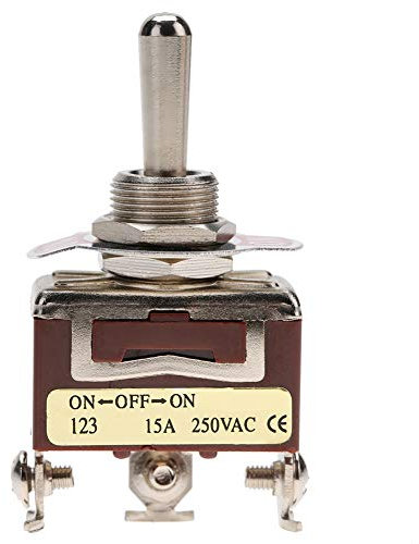 Mavaol Interruttore a levetta momentaneo a 3 posizioni, 15 A, Resistente, Testa a pulsante compatta da 12 mm, Installazione semplice, per uso automobilistico, industriale e per