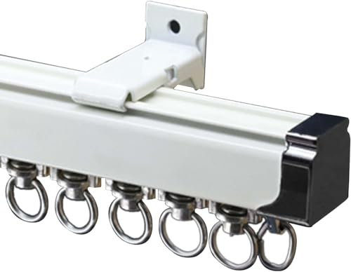 Champagner Gold Vorhangstrecke und sitzende, Wand montierte Zimmerteiler Schiene für schwere Vorhang, Krankenhaus Hotelbüro Home Vorhangschiene (Farbe: Weiß, Größe: 8m/26,2 Fuß)