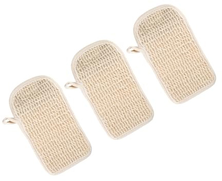 CALLARON Bolsa para Jabón de Algodón y Lino Beige, 3 Piezas, Depurador de Espalda para Ducha y Baño, Adecuado para Limpieza y Viaje