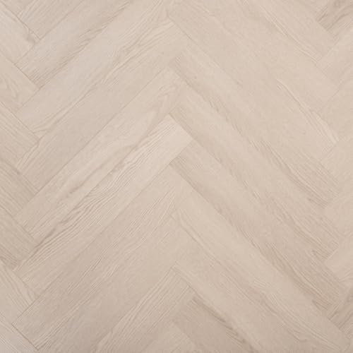 Laminate Flooring Durable 8mm Thick Herringbone – Modern Wood Effects, Easy Click Fit, Water-Resistant Laminate – Ideal for Living, Bedroom & Hallway Floors - 1.92m² Coverage Per Pack (Light Ash)